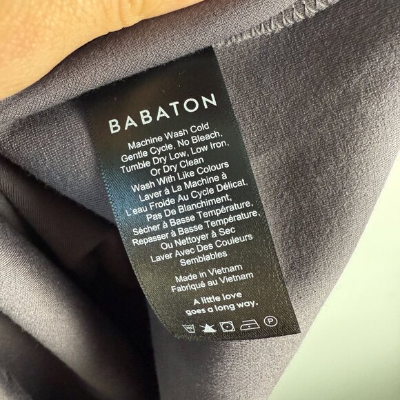 Aritzia Babaton Dress Matheson Ponte Bodycon High Neck Magnetic Gray Size 6 - Picture 10 of 11